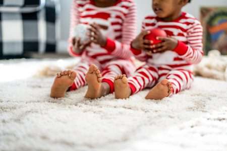 siblings, pajamas, feet