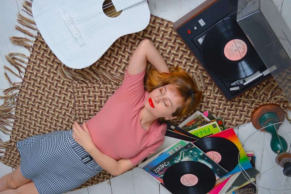 woman, vinyl, vintage